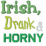 Embroidered Irish, Drunk & Horny Apparel