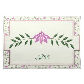 Embroidered-Look Monogrammed Placemat