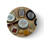 Embroidered miniatures in frames pins