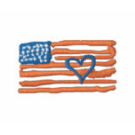 Embroidered Patriotic Heart on your Sleeve T-shirt embroidered shirts