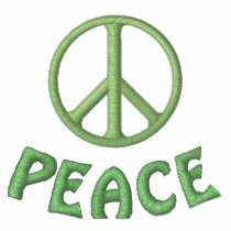 Embroidered Peace Sign and Word PEACE embroidered shirts by Stitchbaby Embroidered Peace Sign and Word PEACE embroidered shirts