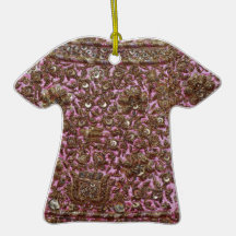 Embroidered Pink Fabric New Delhi India Christmas Ornaments