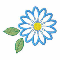Embroidered Pretty Turquoise Daisy FLower embroidered shirts