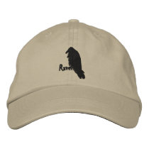 Embroidered Raven on Raven Hat Embroidered Hats
