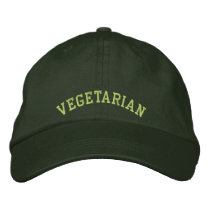 Embroidered Vegetarian Baseball Cap/Hat embroidered hats by veggieshirts Embroidered Vegetarian Baseball Cap/Hat embroidered hats