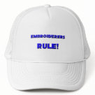 zaz_trucker_hat - Please vist my gallery zazzle.com/professions for more Embroiderers tshirts, mugs, hats and other Embroiderers Rule! gifts. Use the search tool at my store for other professional and jobs merchandise. Embroiderers Rule! products avaiable on tshirts,sweatshirts,kids shirts, infant onsies, stickers, magnets, and much more Embroiderers clothing fully customizable to your specifcations. If you like what you see, please link to my store (www.zazzle.com/professions) or email a friend.