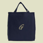 Embroidery Monogram Letter G Initial Canvas Bags