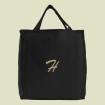 Embroidery Monogram Letter H Initial embroidered bags