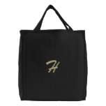 Embroidery Monogram Letter H Initial Bag