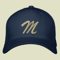 Embroidery Monogram Letter M Initial embroidered hats