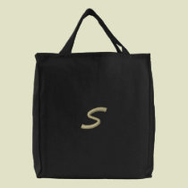Embroidery Monogram Letter S Initial embroidered bags