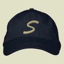 Embroidery Monogram Letter S Initial embroidered hats