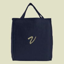 Embroidery Monogram Letter V Initial embroidered bags
