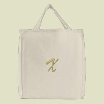 Embroidery Monogram Letter X Initial embroidered bags