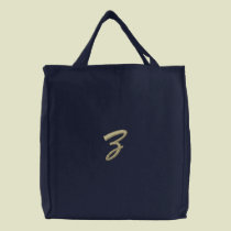 Embroidery Monogram Letter Z Initial embroidered bags