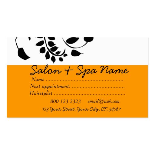 Embroidery Style Floral Stylish Bold Business Card (back side)
