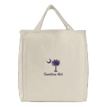 Embroidred Carolina Girl Palmetto Tote Bag