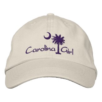 Embroidred Carolina Girl Script Palmetto Hat Embroidered Hat