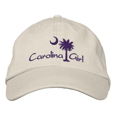 Embroidred Carolina Girl Script Palmetto Hat Embroidered Hat