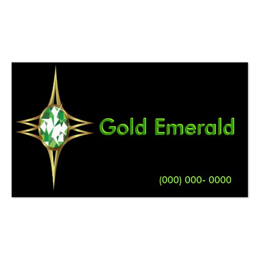 Emerald and Gold Logo Business Card (front side)