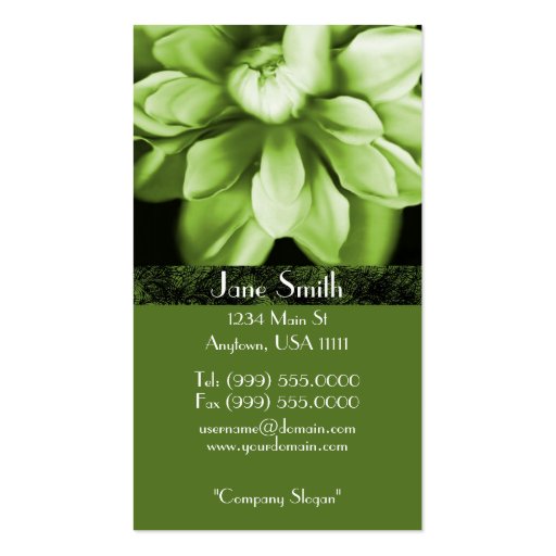 Emerald Bloom Business Card (back side)