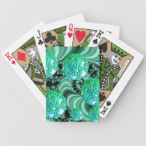 Emerald Dreams Abstract Irish Shamrock Fairies playing cards
