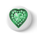 Emerald Gem Heart Pin