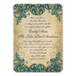 Emerald Gold & Lime Peacock Wedding Invitations