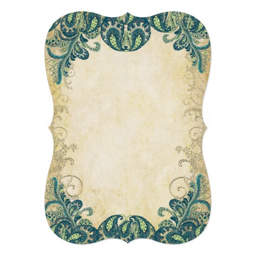 Emerald Gold & Lime Peacock Wedding Invitations