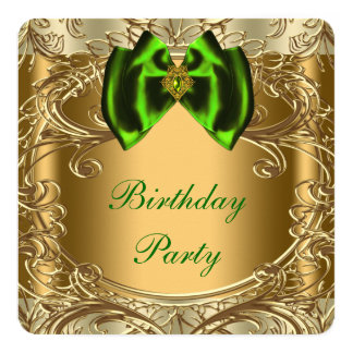 emerald birthday gold card invitations announcements