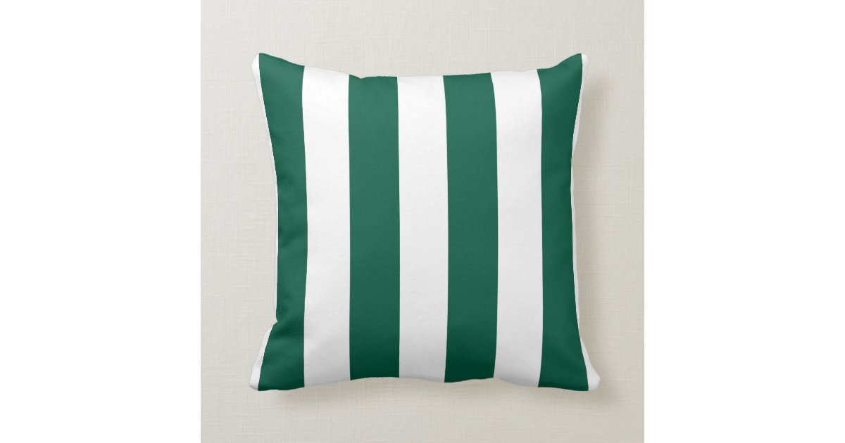 Emerald Green and White Striped Throw Pillow Zazzle