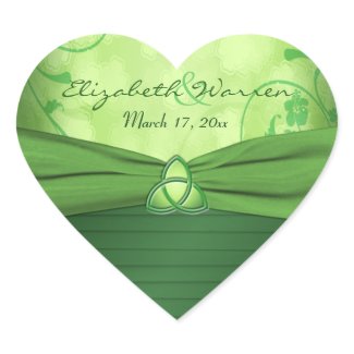 Emerald Green Celtic Love knot Wedding Sticker sticker