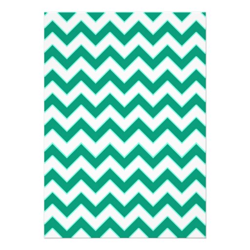 Emerald Green Chevron Pattern Bridal Shower Custom Invitations