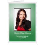 Emerald green custom photo graduation announcement greeting card