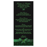 Emerald Green Damask Wedding Menu 4x9 Rack Card Design