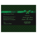 Emerald Green Damask Wedding Program flyers