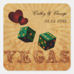 emerald green dice Vintage Vegas favor stickers stickers