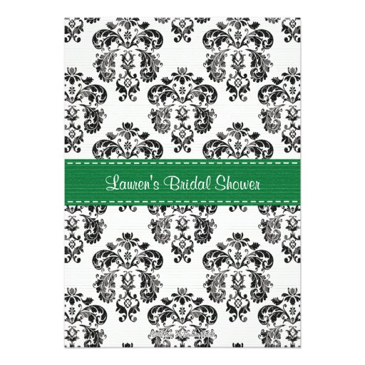 Emerald Green Fleur de Lis Bridal Shower Cards