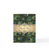 Emerald Green Gold Royal Indian Peacock Wedding Card