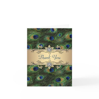 Emerald Green Gold Royal Indian Peacock Wedding Card