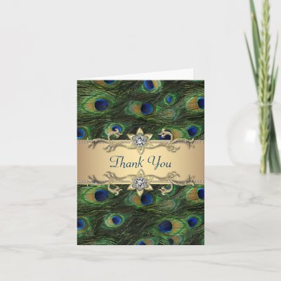 Emerald Green Gold Royal Indian Peacock Wedding Card by decembermorning