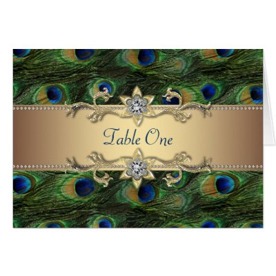 Emerald Green Gold Royal Indian Peacock Wedding Greeting Card by 