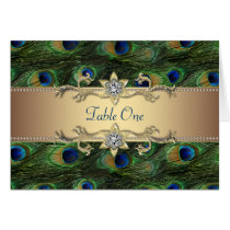 Emerald Green Gold Royal Indian Peacock Wedding Greeting Card