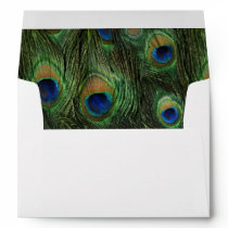 Emerald Green Gold Royal Indian Peacock Wedding Envelope