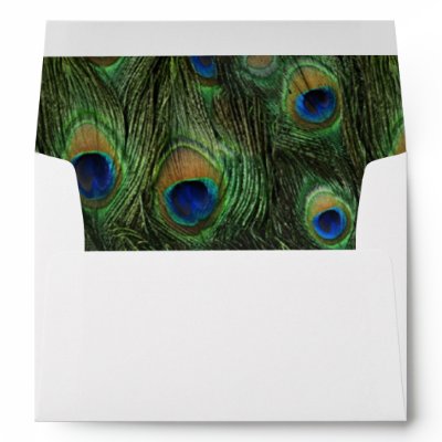 Emerald Green Gold Royal Indian Peacock Wedding Envelope