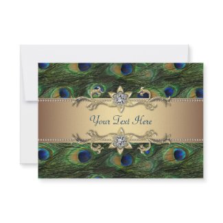Emerald Green Gold Royal Indian Peacock Wedding invitation