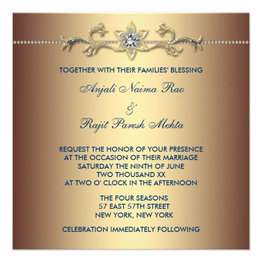 Emerald Green Gold Royal Indian Peacock Wedding Personalized Invites