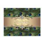 Emerald Green Gold Royal Indian Peacock Wedding Postcards
