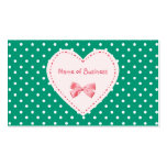 Emerald Green Heart Business Name Business Card Templates