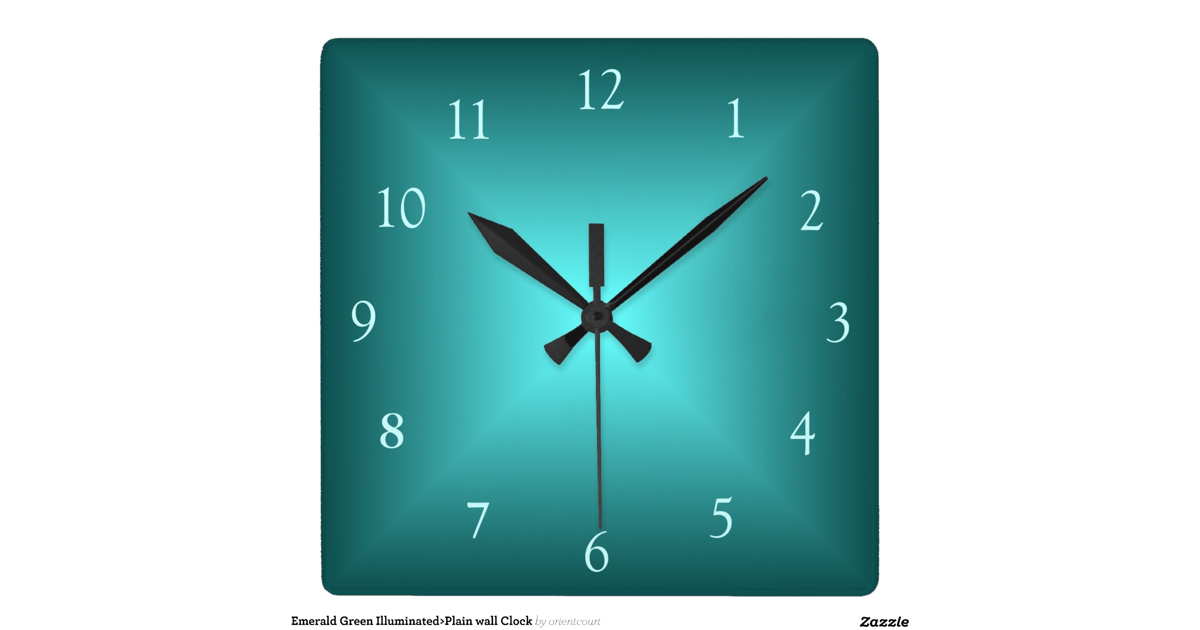 emerald_green_illuminated_plain_wall_clock